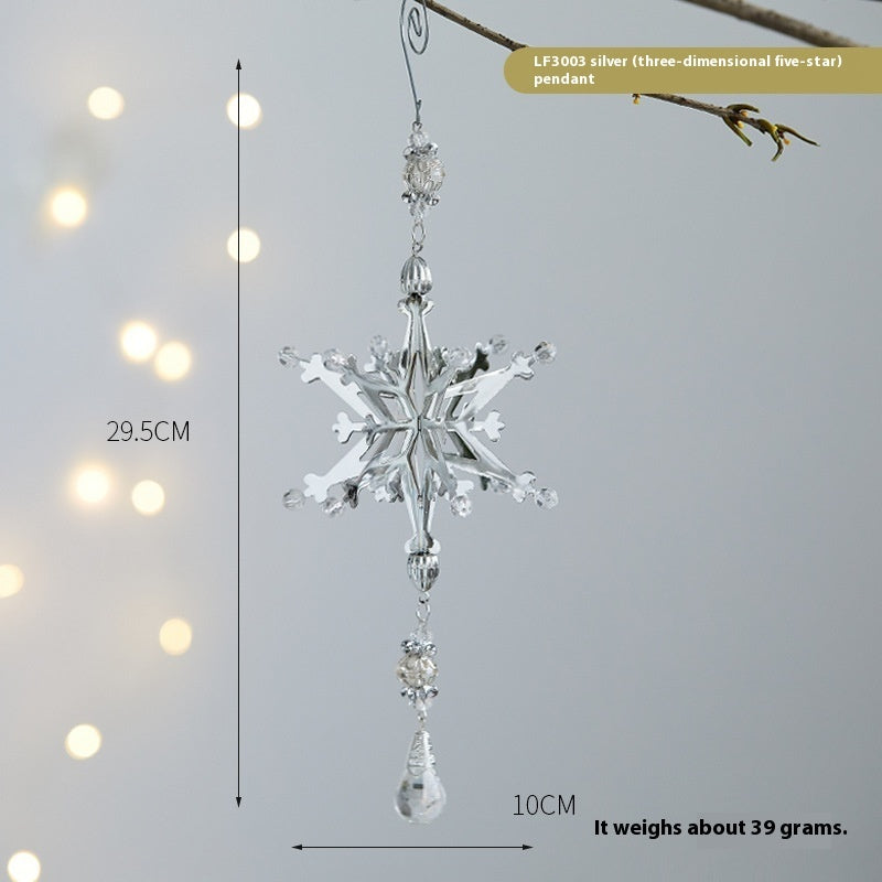 Christmas Three-dimensional Snowflake Decoration Diy Christmas Tree Bell Wrought Iron