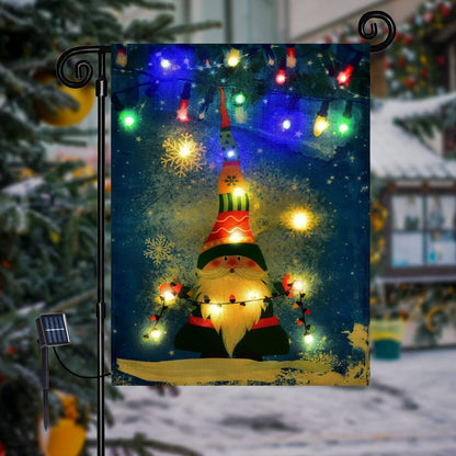 Lighted Christmas Garden Flag For Outside, Led Snowman Garden Flag, Winter Yard Flag 12x18 Double Sided For Outdoor Yard Porch Lawn