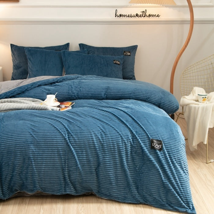 Flannel Double-sided Velvet Duvet Cover For Winter