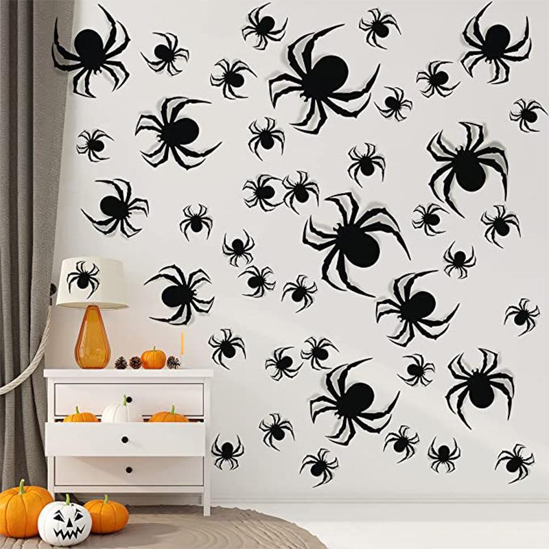 Black Spider Black Bat Ghost Self-adhesive Wall Sticker