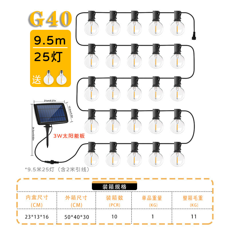 Solar Retro Outdoor Camping Atmosphere Halloween Decorative String Lights