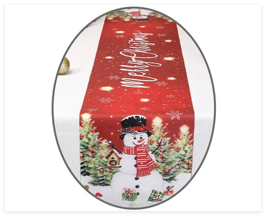 Christmas Tree Printing Waterproof Dyed Tablecloth