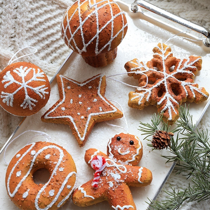 Pendentif boule de Noël en pain d'épice Ins Style pour sapin de Noël, ornements de célébrités Internet à faire soi-même