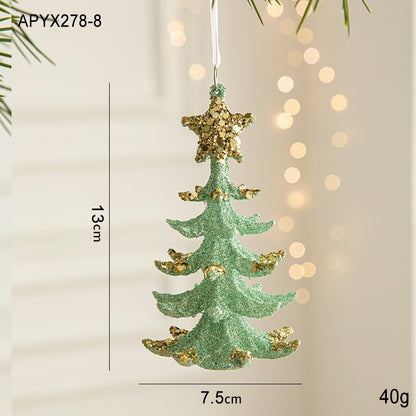 Colgante de plástico con forma de árbol de Navidad con forma de mariposa verde