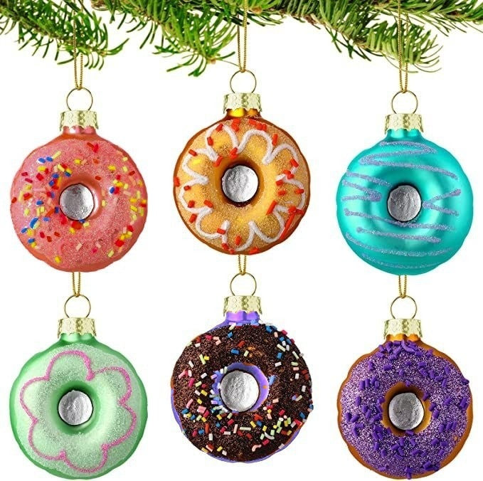 Pendentif en verre soufflé pour décoration d'arbre de Noël, dessert aux fruits