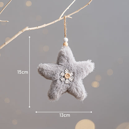 Scene Layout Photo Props Christmas Tree Accessories Five-pointed Star Plush Ornaments