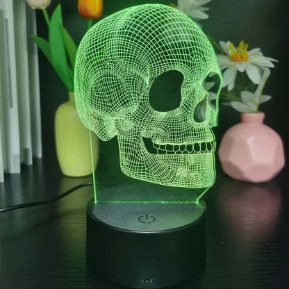 Petite lampe de nuit 3D Halloween crâne lumière extérieure LED lampe à économie d'énergie cadeau décoration