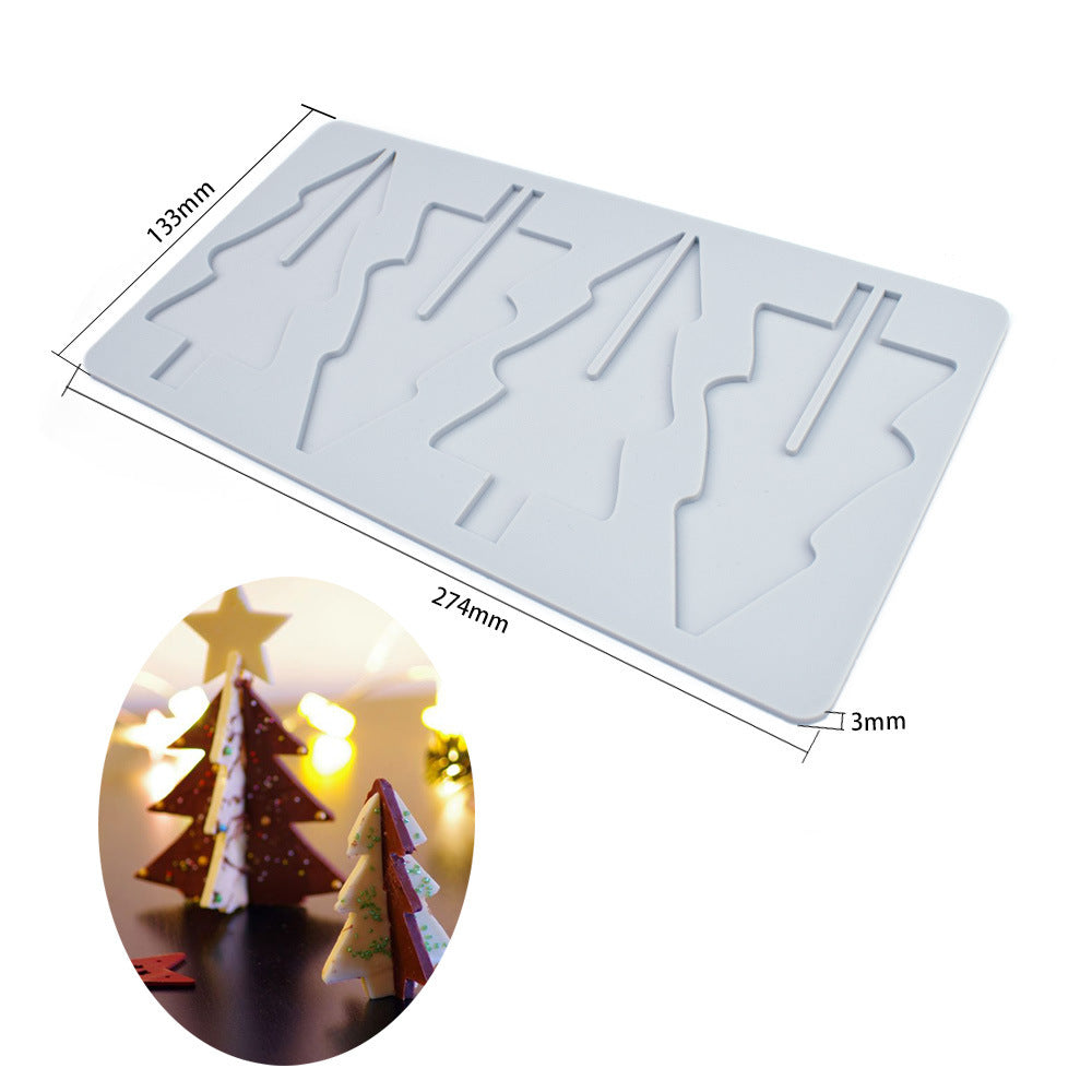 Moule de tampographie en silicone pour fondant de sapin de Noël