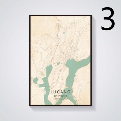 Genève Lugano St Gallen Autriche Suisse Poster