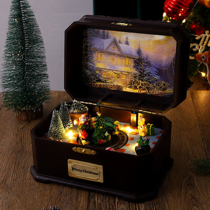 European-style Luminous Christmas Rotation Music Box