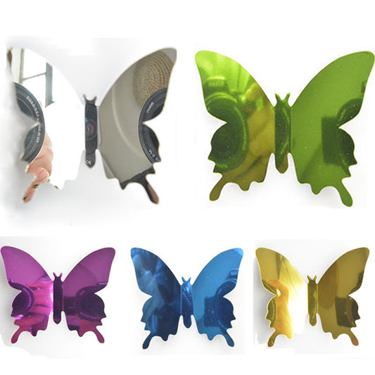 Three-dimensional Mirror Butterfly Wall Stickers Wedding Holiday Decoration Stickers