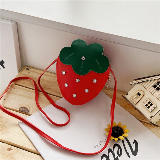 Girls Cute Strawberry Cross-body Men And Women Baby Coin Purse Decoration Bag