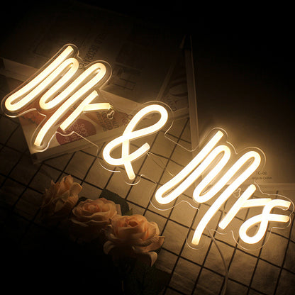 Luminous Word Mr&MrsLED Neon Interior Decoration