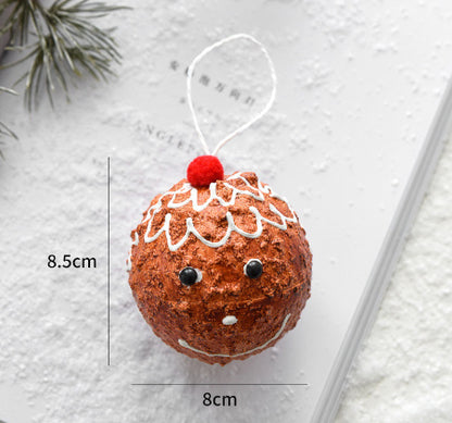 Pendentif boule de Noël en pain d'épice Ins Style pour sapin de Noël, ornements de célébrités Internet à faire soi-même