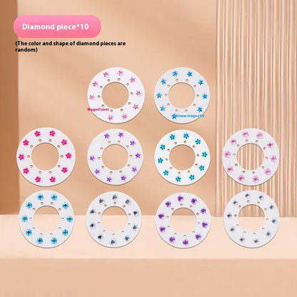 Dispositivo de perforación con diamantes de imitación brillantes para niñas que juegan a la casita con pegatinas para el cabello