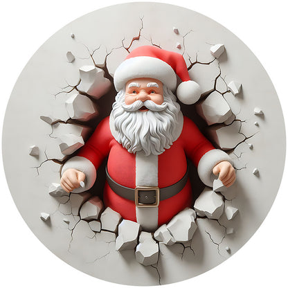 Round Acrylic Christmas Decoration Santa Claus Ornaments