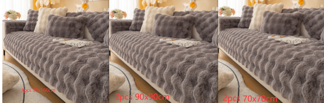 Winter Thickened Rabbit Plush Modern Sofa Cushion