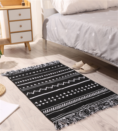 Bedroom Bedside Kitchen Long Cotton Linen Floor Mat