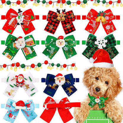 Muñeco navideño para mascota, perro, gato, pajarita, accesorios, decoración para árbol