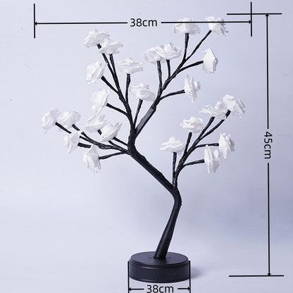 Lámpara de árbol de Navidad con luz LED y forma de rosa