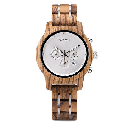 Reloj de cuarzo de madera.