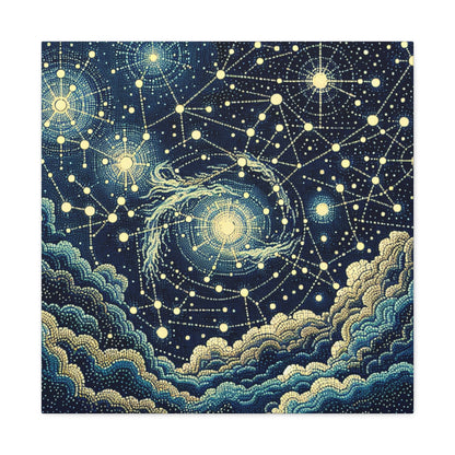 "Dotting the Heavens" - The Alien Canva Pointillism Style