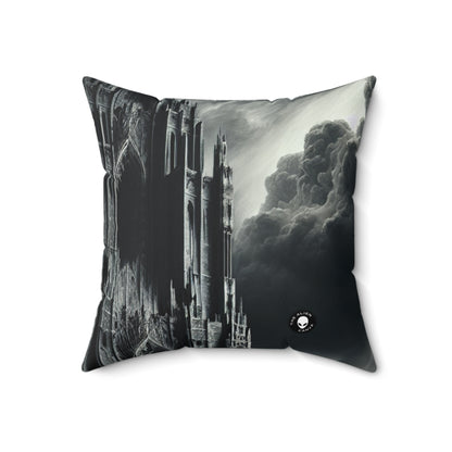 "Sauron's Shadow Tower" - The Alien Spun Polyester Square Pillow