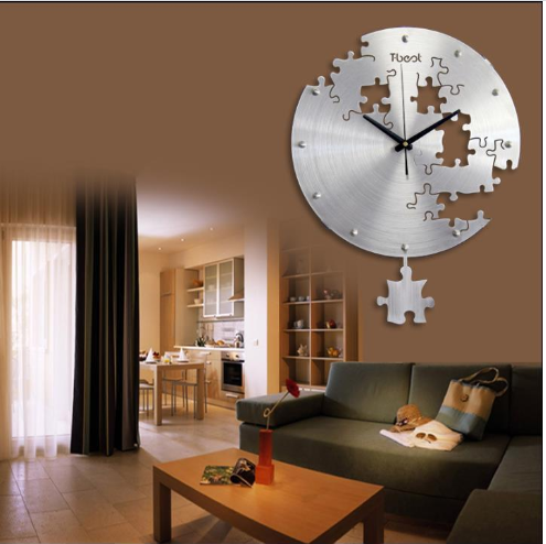 Horloge murale créative circulaire de 16 pouces, montre murale artistique, Design moderne, salon et chambre à coucher, horloge muette, décoration murale pour la maison