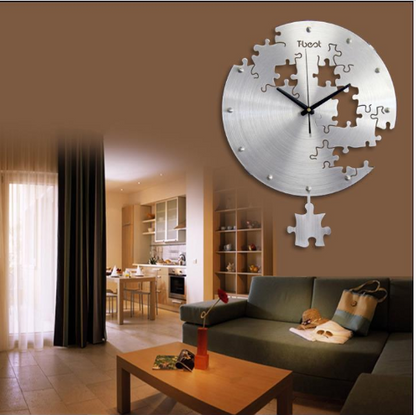 Horloge murale créative circulaire de 16 pouces, montre murale artistique, Design moderne, salon et chambre à coucher, horloge muette, décoration murale pour la maison