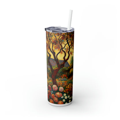 « Fauvist Garden Oasis » - The Alien Maars® Skinny Tumbler avec paille 20oz Style Fauvisme