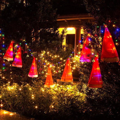 Chapeau de décoration de noël, 8 chapeaux, 10 cloches, chapeau lumineux suspendu