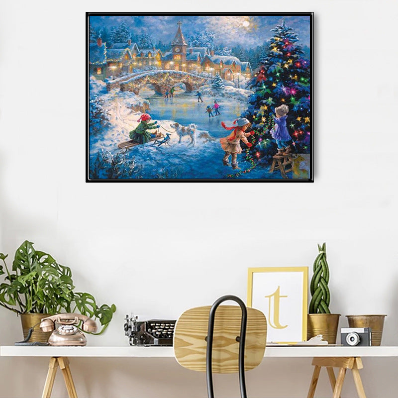 5D Diamond Painting  Kerst In De Stad