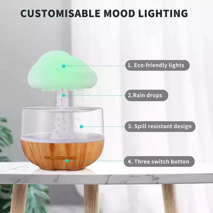 Humidificateur nuageux de nouvelle conception 2023 400 ml Humidificateur nuageux coloré avec goutte d'eau pour cadeau de Noël