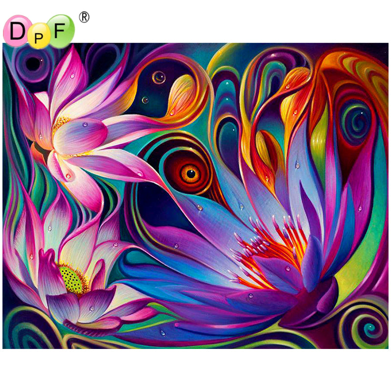 Diamond Embroidery Dream Lotus Diamond Painting Cros  Crafts Diamond Mosaic Kit Full Square Rhinestone Home Decor