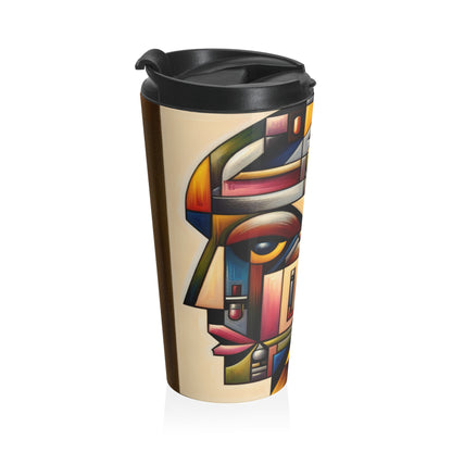 "My Cubist Reflection" - The Alien Stainless Steel Travel Mug Cubism