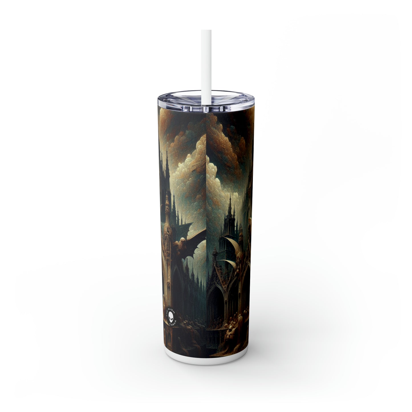 - The Alien Maars® Skinny Tumbler with Straw 20oz Gothic Art