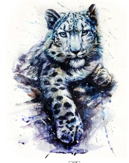 5D Diamond Painting - Aquarel Blauwe Tijger