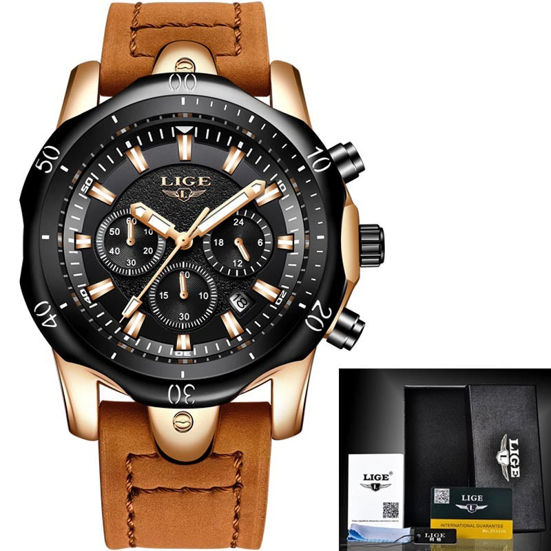 LIGE men's quartz watch