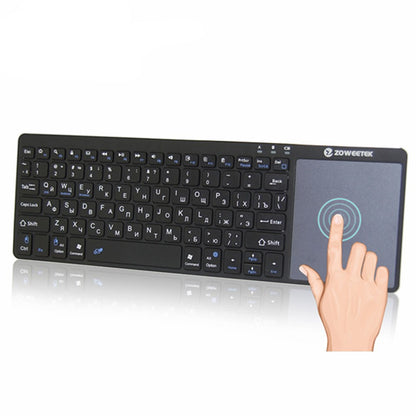 Zoweetek k12bt-1 Mini teclado inalámbrico Bluetooth panel táctil ruso inglés español para Dispositivo de Tv inteligente Pc Android Phone Pad