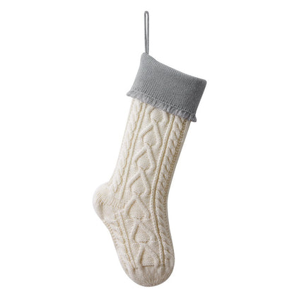 Knitted Wool Christmas Candy Bag Hanging Tassel Socks