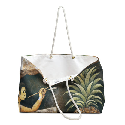 "Pineapple Harvest" - El bolso alienígena de fin de semana estilo pintura rupestre