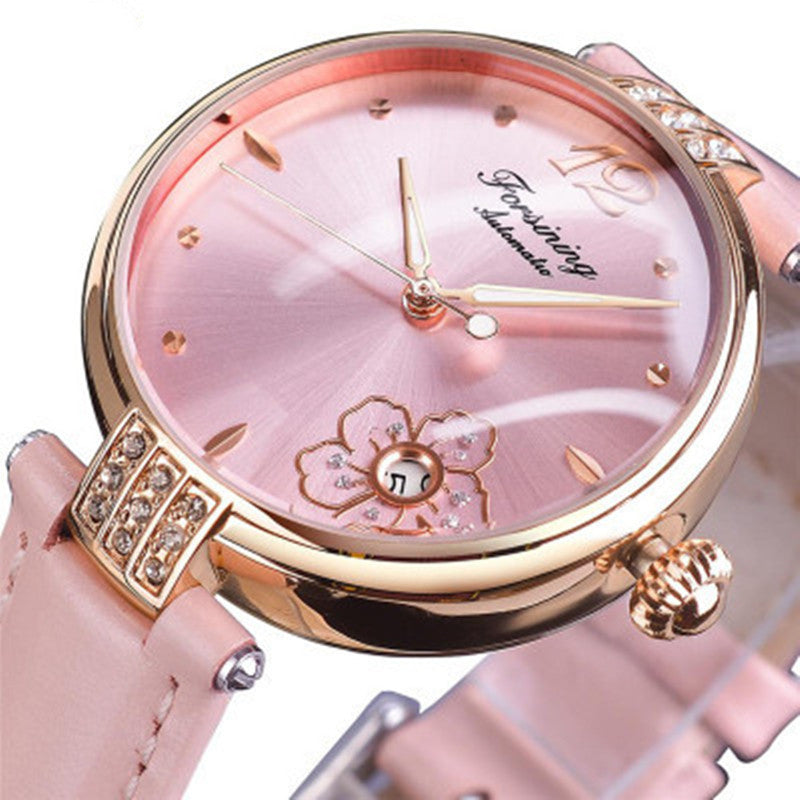 Reloj mecánico totalmente automático para mujer.