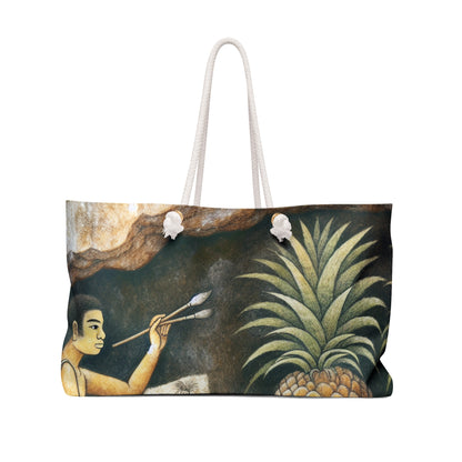 "Pineapple Harvest" - El bolso alienígena de fin de semana estilo pintura rupestre