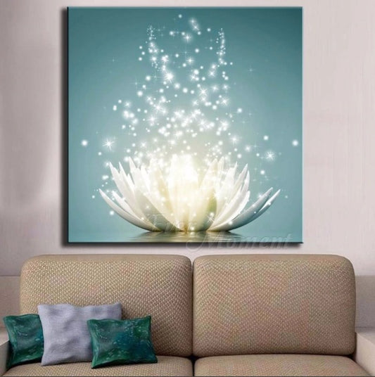 5D Diamond Painting -  Weiße Lilienblume