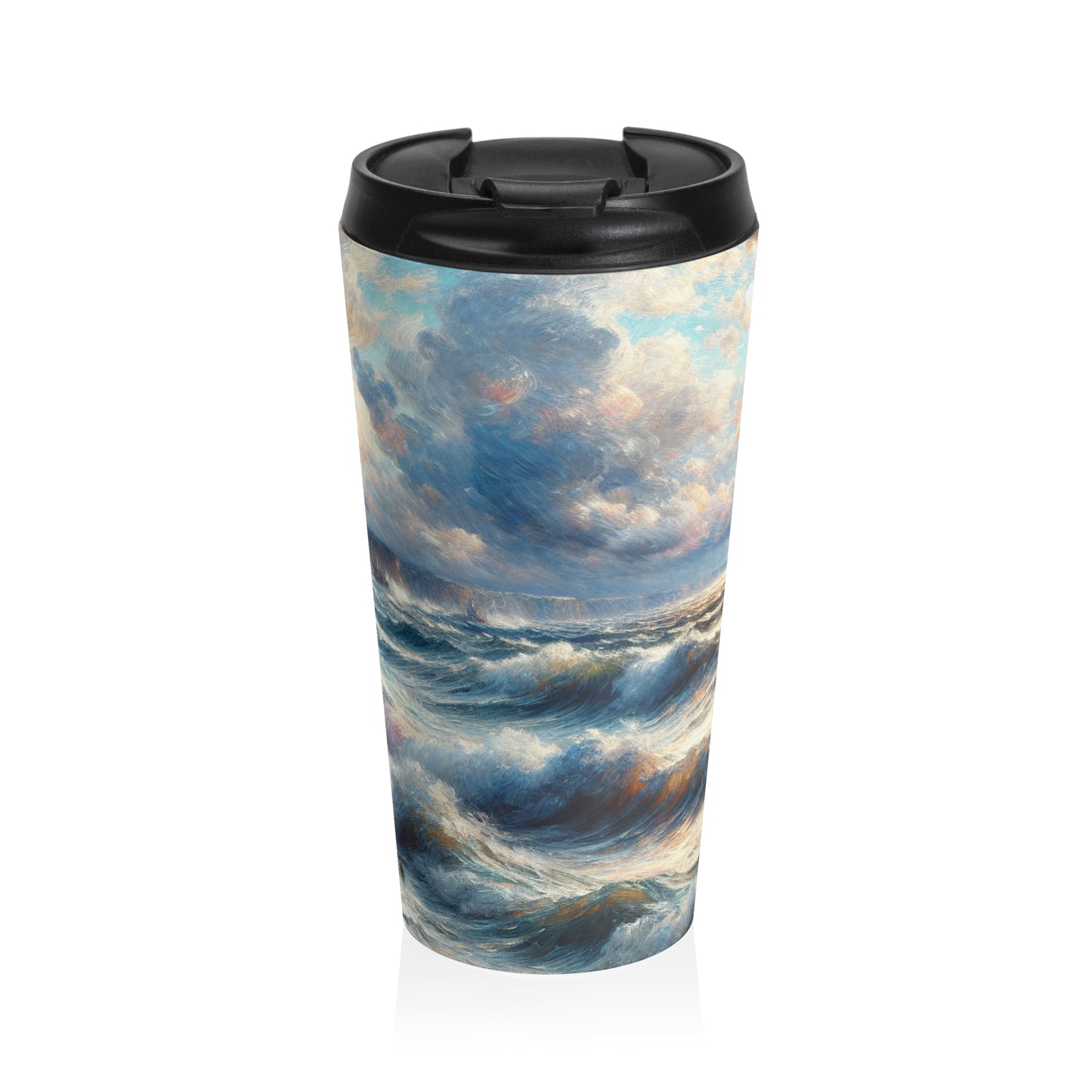 "Storm-Tossed Seas" - The Alien Stainless Steel Travel Mug Impressionism