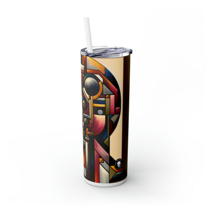 "My Cubist Reflection" - The Alien Maars® Skinny Tumbler with Straw 20oz Cubism