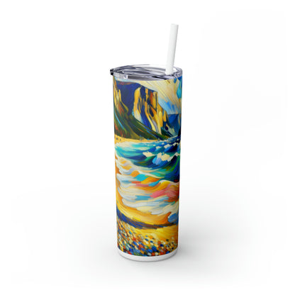 "The Fauvist Shore" - The Alien Maars® Skinny Tumbler with Straw 20oz Fauvism