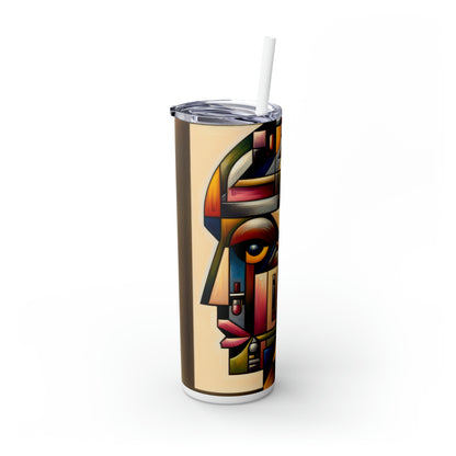 "My Cubist Reflection" - The Alien Maars® Skinny Tumbler with Straw 20oz Cubism