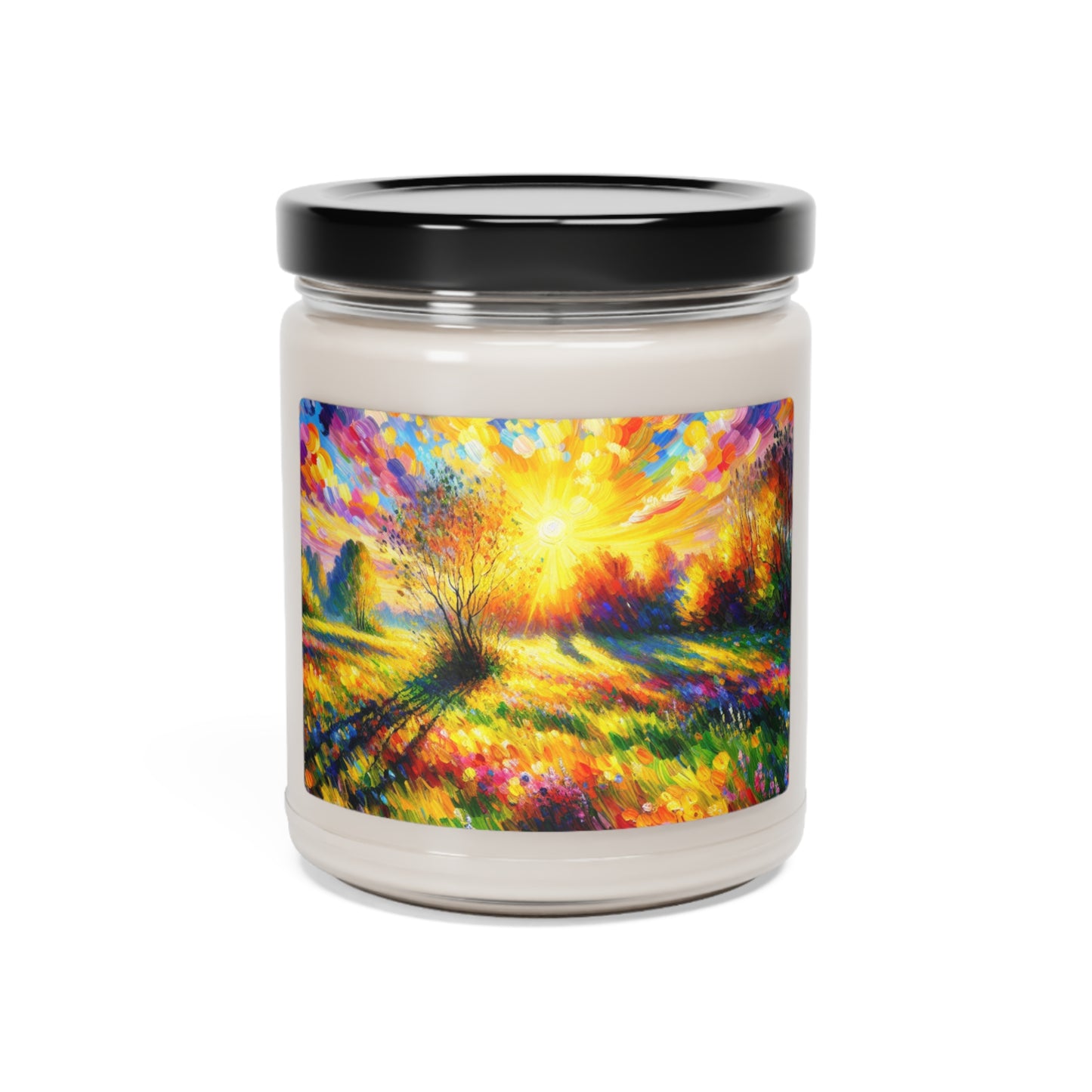 "Vibrant Springtime Sky" - Vela de soja con aroma a alienígena, 9 oz, estilo fauvismo