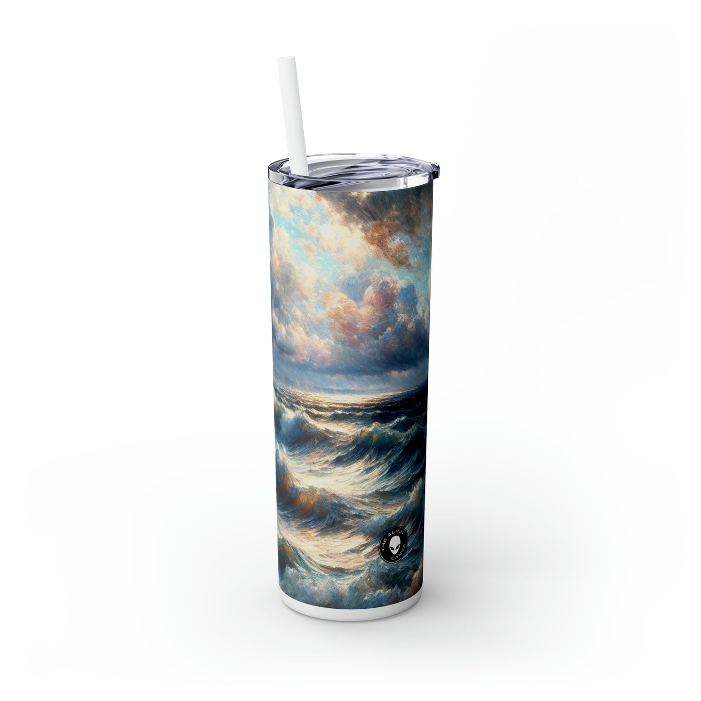 "Storm-Tossed Seas" - The Alien Maars® Skinny Tumbler avec paille 20oz Impressionnisme